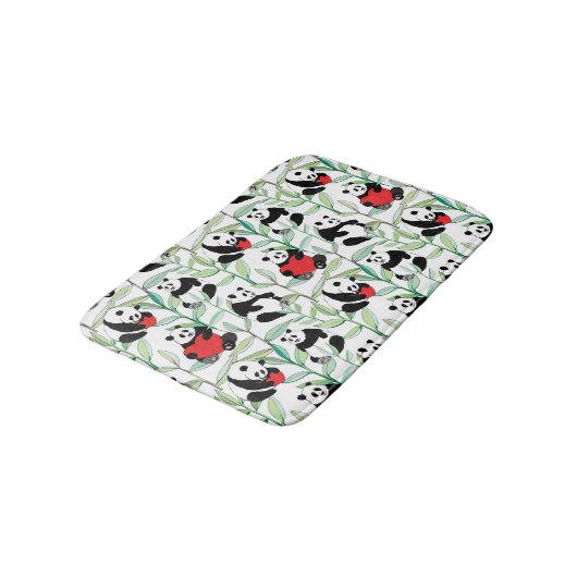 patroon met mooie panda ' s met hart badmat (Gekanteld)