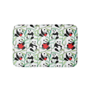patroon met mooie panda ' s met hart badmat