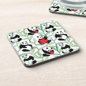 patroon met mooie panda ' s met hart bier onderzetter (Linkerzijde)