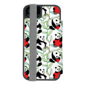 patroon met mooie panda ' s met hart incipio iPhone portemonnee hoesje (Agenda Achterkant)