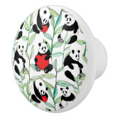 patroon met mooie panda ' s met hart keramische knop (Rechts)