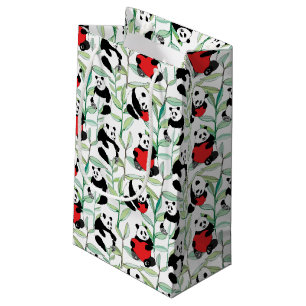 patroon met mooie panda ' s met hart klein cadeauzakje
