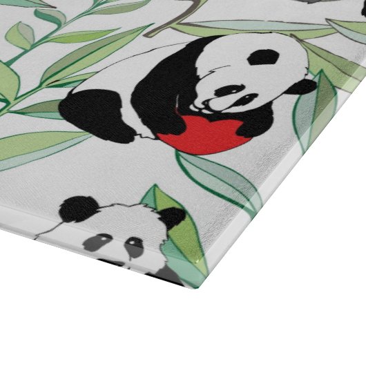 patroon met mooie panda ' s met hart snijplank (Hoek)