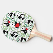 patroon met mooie panda ' s met hart tafeltennisbatje (Zijkant)