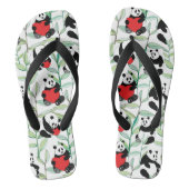 patroon met mooie panda ' s met hart teenslippers (Voetbed)