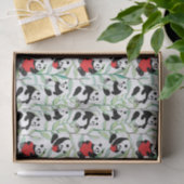 patroon met mooie panda ' s met hart tissuepapier (Geschenk)