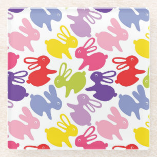 patroon met Paaskonijnen Glazen Onderzetter
