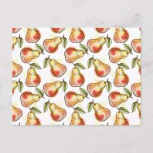 Patroon met peren briefkaart