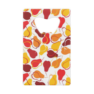 Patroon met peren kredietkaart flessenopener