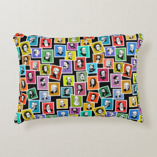 Patroon met portretten van de grootste componisten accent kussen