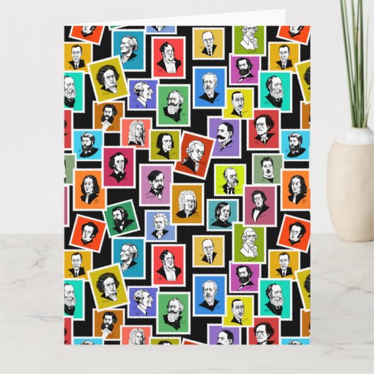 Patroon met portretten van de grootste componisten kaart (Voorkant)