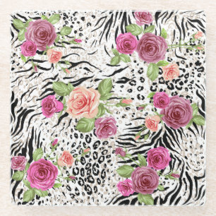 Patroon met proefafdrukken glazen onderzetter