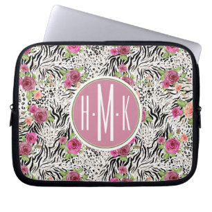 Patroon met proefafdrukken Monogram Laptop Sleeve