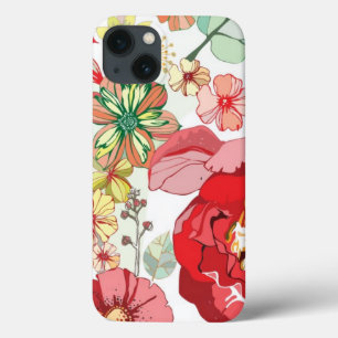 Patroon met rode bloemen iPhone 13 hoesje