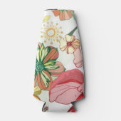 Patroon met rode bloemen flesjeskoeler (Voorkant)