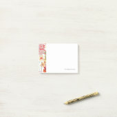 Patroon met rode bloemen post-it® notes (Op bureau)