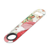 Patroon met rode bloemen speed flessenopener (Achterkant Gekanteld)