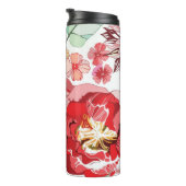 Patroon met rode bloemen thermosbeker (Geroteerd rechts)