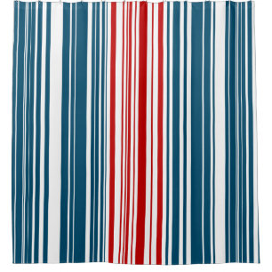 Patroon met rode en blauwe strepen douchegordijn