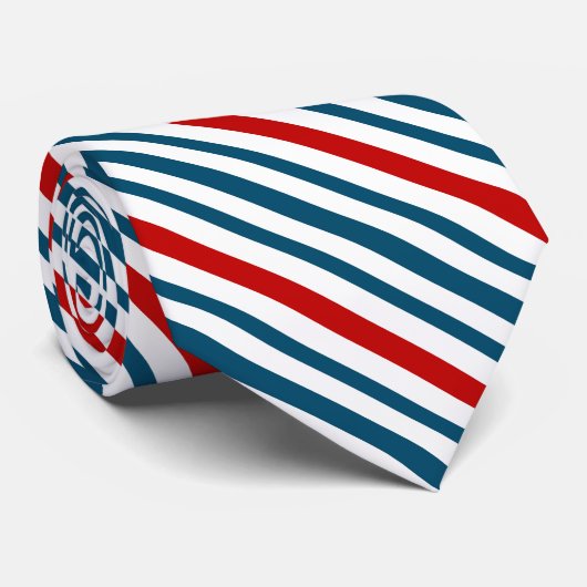 Patroon met rode en blauwe strepen stropdas (Opgerold)