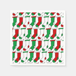 Patroon met rode en groene kerstgerechten servet