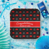 Patroon met rode en zwarte verloopdop papieren bordje (Feest)