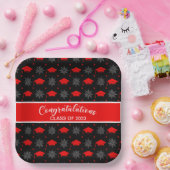 Patroon met rode en zwarte verloopdop papieren bordje (Feest)