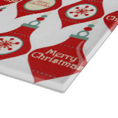 Patroon met rode kerstpannen snijplank (Hoek)