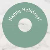 Patroon met rode kerstpannen wijnglaslabel (Achterkant)