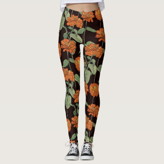 Patroon met rode marigold leggings