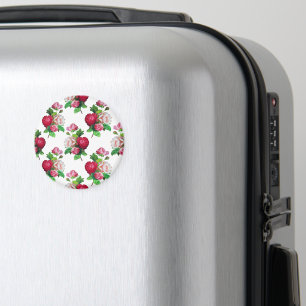 Patroon met rode, witte en roze rozen, magneet