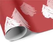 Patroon met rode witte kerstboom cadeaupapier (Rol Hoek)