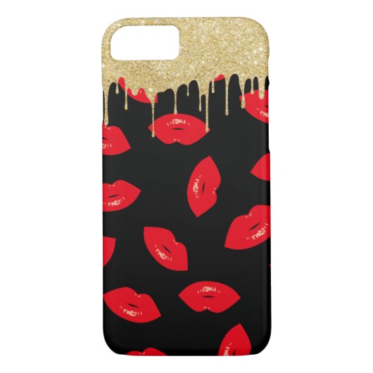 Patroon met roodgloeilamppatroon, modern Gold Driv Case-Mate iPhone Case (Achterkant)