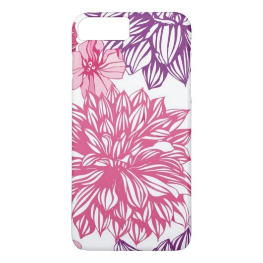 Patroon met roze asters en dahlia Case-Mate iPhone case (Achterkant)