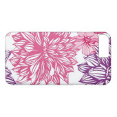 Patroon met roze asters en dahlia Case-Mate iPhone case (Achterkant (Horizontaal))