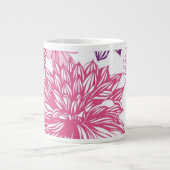 Patroon met roze asters en dahlia extra grote mok (Voorkant)