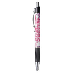 Patroon met roze asters en dahlia pen