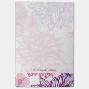 Patroon met roze asters en dahlia post-it® notes