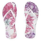 Patroon met roze asters en dahlia teenslippers (Voetbed)