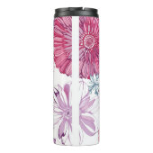 Patroon met roze asters en dahlia thermosbeker (Achterkant)