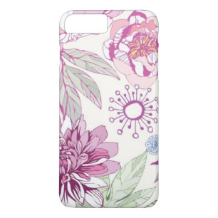 Patroon met roze bloemen iPhone 8 plus / 7 plus hoesje