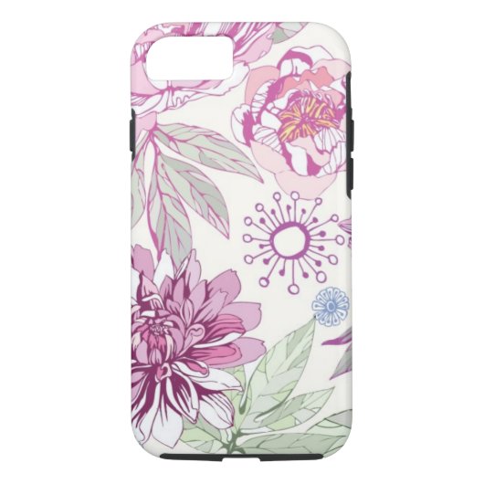 Patroon met roze bloemen Case-Mate iPhone case (Achterkant)