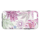Patroon met roze bloemen Case-Mate iPhone case (Achterkant (Horizontaal))