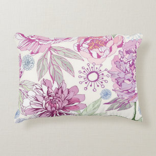 Patroon met roze bloemen decoratief kussen