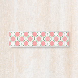 patroon met roze bloemen deurbordje