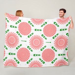 patroon met roze bloemen fleece deken