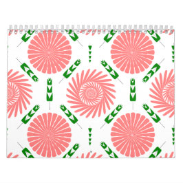 patroon met roze bloemen kalender