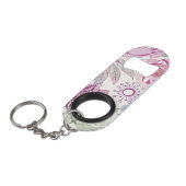 Patroon met roze bloemen mini flessenopener (Voorkant Gekanteld)