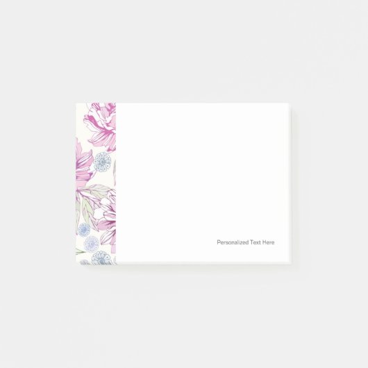 Patroon met roze bloemen post-it® notes (Voorkant)