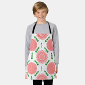 patroon met roze bloemen schort (Gedragen)